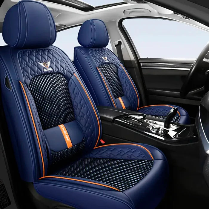 Kit Completo de Capas Automotivas Stratto em 100% Couro Legítimo Universal (Serve Para Todos os Carros!) + Brinde: Kit de Tapetes