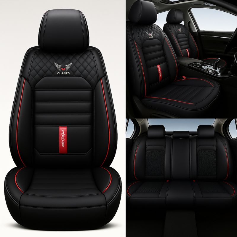 Kit Completo de Capas Automotivas Stratto em 100% Couro Legítimo Universal (Serve Para Todos os Carros!) + Brinde: Kit de Tapetes