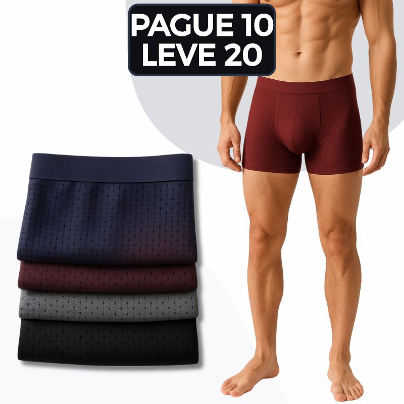 [PAGUE 10 LEVE 20] Kit Cuecas Knox Masculinas em Tecido de Fibra de Bambu Premium com Microfibra Sem Costura